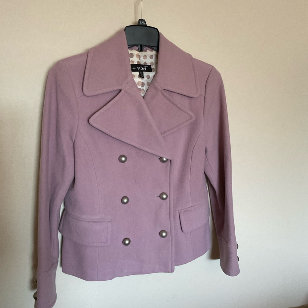 Black Rivet Lilac Pink Wool-Blend Peacoat Size 10 – Double Breasted Jacket